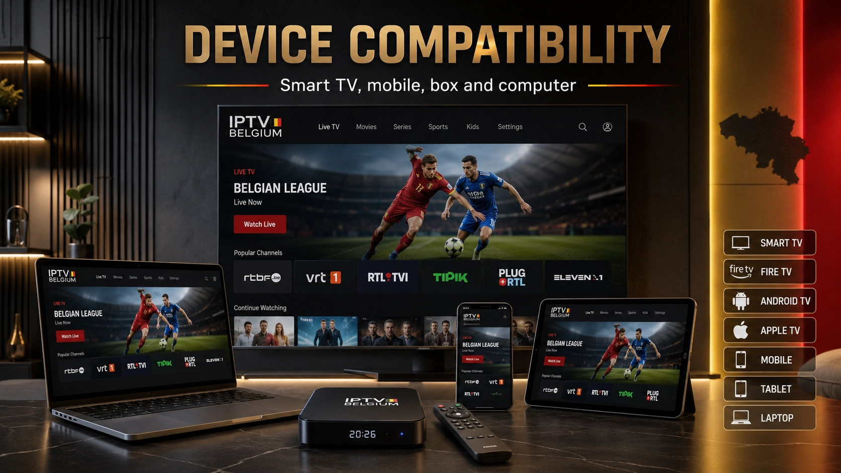 IPTV box Android Belgique : installation complète 2026