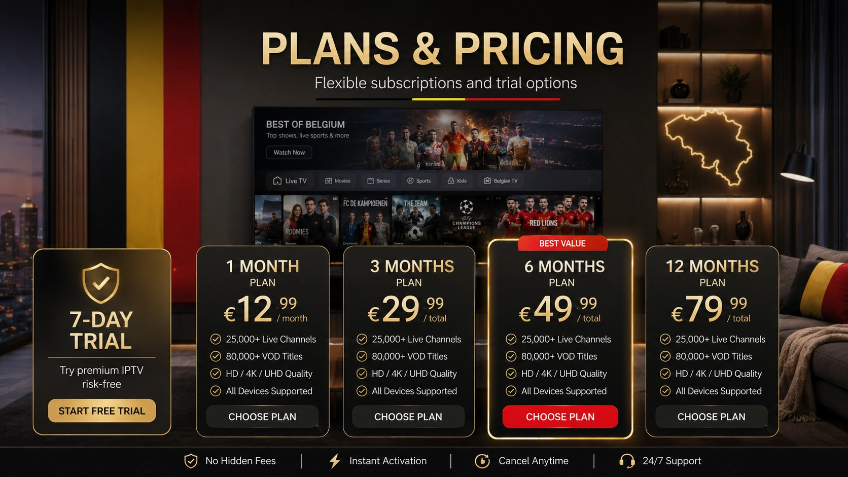 Comparaison des tarifs IPTV Belgique